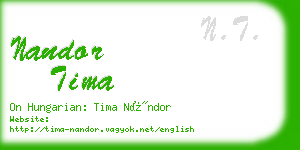 nandor tima business card